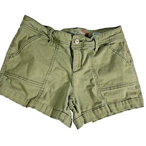 Faded Glory Olive Green Cotton Stretch Shorts Women Casual Size 10